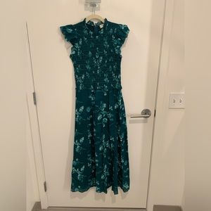 Sea New York Monet Midi Dress- Emerald Green SZ 2